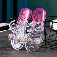 2026 Chaussures pour femmes de luxe et de haute qualité, à motif floral, sandales et claquettes d'été à bout ouvert