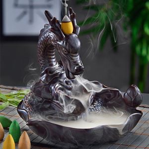 High Quality Ceramic Chinese Dragon <b>Backflow</b> <b>Incense</b> <b>Burner</b> Modern Art Antique Design Home Office Desk Decor Diffuser - Product Image 2