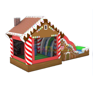 Christmas holiday gingerbread <b>house</b> <b>inflatable</b> bounce <b>house</b> and slide combo commercial bouncy castle for kids - Product Image 5