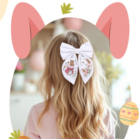 Barrette à cheveux en tissu brodé motif lapin de Pâques, mignonne et élégante, accessoire de décoration pour festival et cadeau