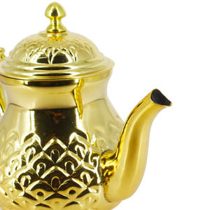 إبريق شاي مغربي فاخر من الفولاذ المقاوم للصدأ، دلة قهوة عربية عالية الجودة، إبريق شاي مغربي بتصميم أنيق للديكور وتقديم الهدايا - Product Image 2