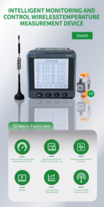 Intelligent Wireless Temperature Power Quality Monitor ES600E-9 Class 0.5S Harmonic Analysis RS485 IP65 Protection 4DI+2DO <strong>Three</strong> - Product Image 5