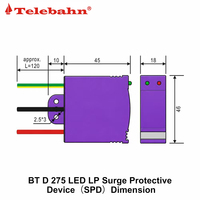 Parasurtenseur AC T2+T3 230V/275V/277V/320V 5-10kA pour éclairage LED, dispositif de protection contre les surtensions, SPD