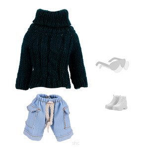 Weihnachten New Europe und Amerika 30CM Puppe 6 Minuten 11 Zoll Dress up <span class=keywords><strong>Fashion</strong></span> Sweater High Collar Wolle Hoodie Baby Kleidung Spielzeug - Product Image 5