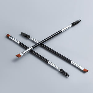 Brosse à sourcils portable à double usage avec manche en plastique tête plate biseautée/conception en spirale pour l'application de mascara crayon à sourcils - Product Image 3