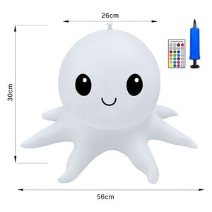 Bola Lampu Penerang Kolam Renang Penguin Flamingo Angsa Gurita Tiup Mengapung Tenaga Surya Luar Ruangan RGB 4W Tahan Air - Product Image 1