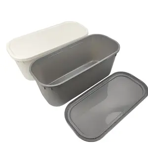 Contenedor de grado alimenticio Pp Caja rectangular de plástico Embalaje de helado 5l