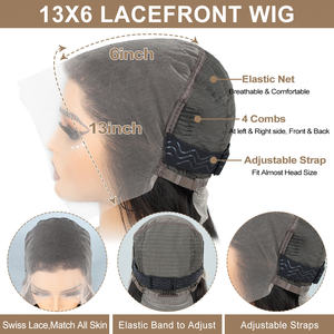 Peluca frontal de encaje HD sin pegamento 13x6, cabello virgen vietnamita, pelucas de cabello humano con encaje frontal, cabello con cutícula alineada, peluca lisa y recta. - Product Image 5