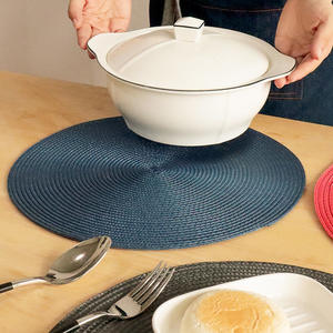 แผ่นรองจานทรงกลมสีพื้นแบบเรียบจากเท็กซัส ทำจากพลาสติก PP ทนความร้อน สำหรับใช้ในบ้าน ซักเครื่องได้ - Product Image 4