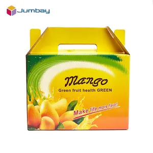 Caixa de papel de embalagem impressa do logotipo do luxo personalizado impresso caixa de papel da fruta manga embalagem caixa de mala de papelão