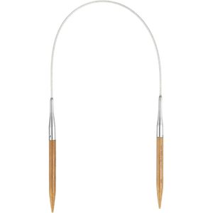 Aiguilles à tricoter circulaires en bambou 6 mm 16 pouces, rondes, en bois, lisses, élégantes pour projets faits main DIY - Product Image 1