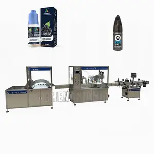 Easily operated automatic 10ml-120ml liquid chubby gorilla bottle filling capping and labeling machine