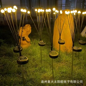 Lampe solaire à 6 têtes LED en forme de luciole, lumière oscillante pour jardin, pelouse et aménagement extérieur - Product Image 3