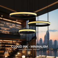 Lustre LED moderne de luxe, suspension circulaire en pierre, lampe suspendue pour villa, escalier, hall, salle à manger