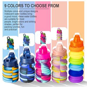 Bouteilles de voyage pliables de qualité alimentaire, bouteille en silicone pour le sport en plein air, bouteille d'eau en silicone pliable - Product Image 4