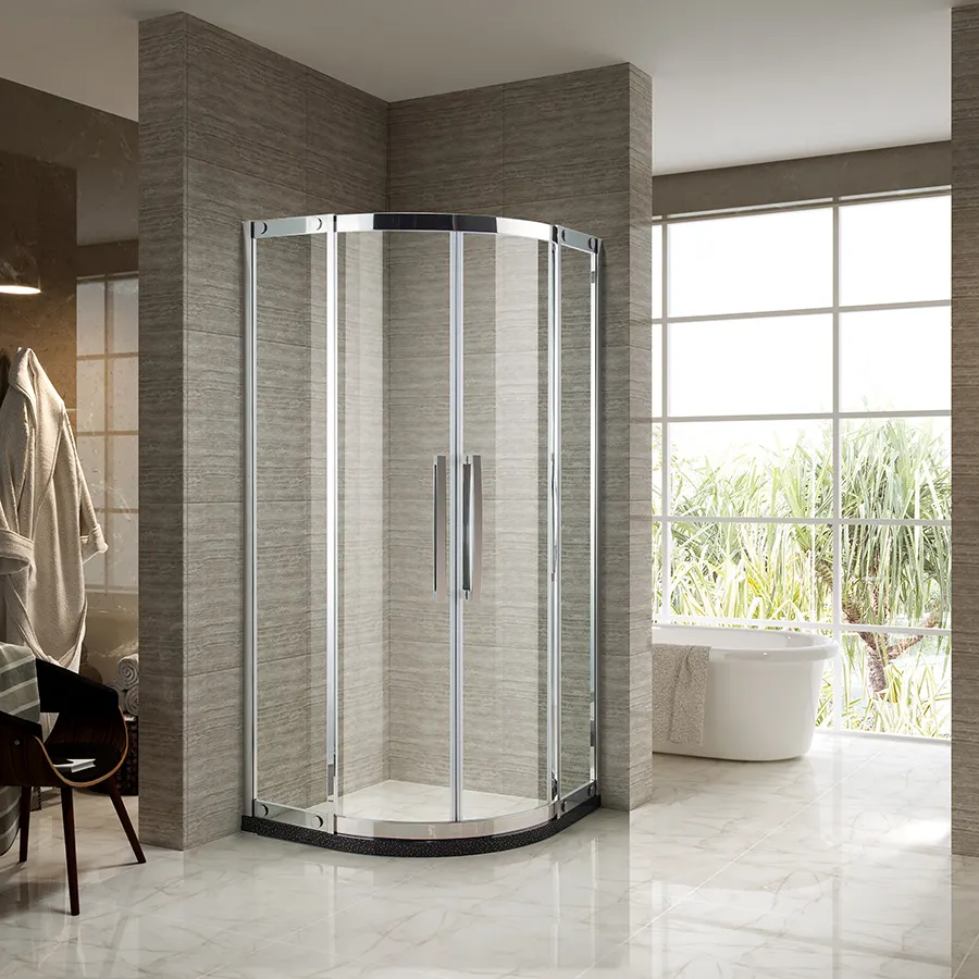 New Arrival Shower Glass Door With Tempered Glass And Chrome Frame