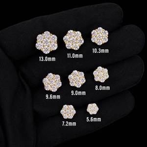 Bulk Wholesale Multi Size Cluster Moissanite Flower <b>Stud</b> Earrings 925 <b>Sterling</b> <b>Silver</b> VVS Diamond Luxury Fine Jewelry Men Women - Product Image 2