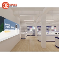 Système de présentoir mural OEM pour magasin, vitrine de présentation de détail autoportante en MDF pour projet de magasin mobile
