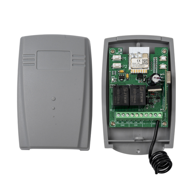 Tuya WIFI Garage Door Opener Gate Receiver 2CH 433/433.92MHz Universal Learning Code Multi-Band Controller Switch Rechargeable