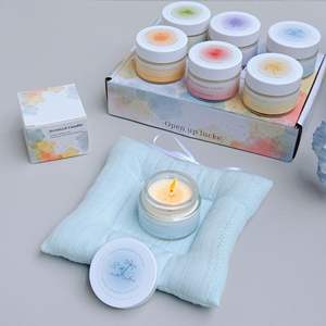 Bougies Pilier en Verre Artisanales Écologiques en Cire de Soja, Sans Fumée, Parfumées, Aromathérapie, Coffret Cadeau de Noël en Gros - Product Image 4