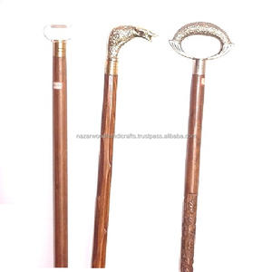 HIGH QUALITY SHEESHAM WOODEN <b>WALKING</b> <b>STICK</b> WITH BRASS <b>HANDLE</b> WITH ANTIQUE LOOK DESIGN and BEST SELLING PRODUCT - Product Image 2