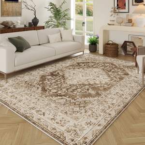 Tapis de salon de style persan, rectangulaire, antidérapant, tissé à la machine, à motifs géométriques, pour la décoration de la maison - Product Image 1