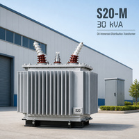 Transformateur de distribution triphasé immergé dans l'huile de 30 kVA pour équipement industriel, 480 V/400 V, faible perte