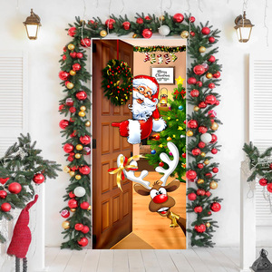 Copriporta <span class=keywords><strong>Natalizio</strong></span> Buon Natale, Telo Decorativo da Appendere per Atmosfera di Festa, con Design per Telaio della <span class=keywords><strong>Porta</strong></span> Decorazioni di Natale - Product Image 2