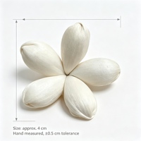 Fleur de jasmin en bois de Sola écologique de 1,6 pouce, fleur décorative personnalisée avec fil floral pour la maison et la décoration multi-fêtes