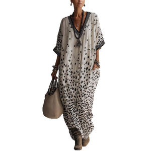 Commercio Transfrontaliero Europa Stati Uniti, Nuova Collezione Primavera 2026, Stampa Digitale, Scollo a V, Manica Lunga, Tasca Applicata, Poliestere - Product Image 5