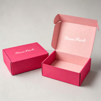 Boîte cadeau en carton ondulé rose personnalisée, boîte d'expédition rigide épaissie, boîte en papier avec logo personnalisé imprimé pour l'emballage de cadeaux cosmétiques et de beauté