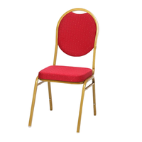 Chaise de banquet en métal empilable pas chère, chaise de salle à manger colorée avec coussins de siège, utilisée pour la salle à manger, le restaurant