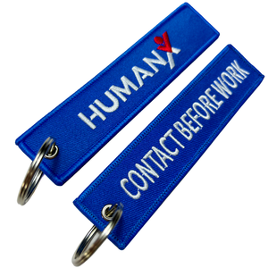 사용자 정의 로고 자동차 비행 양면 자수 패브릭 키 체인/키 태그/열쇠 고리 전에 고품질 제거 - Product Image 3