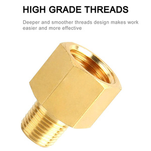 Kit d'adaptateurs réducteurs NPT en laiton H62, 4 tailles (1/8, 1/4, 3/8, 1/2), raccord hexagonal mâle-femelle pour tuyaux, 30 MPa, réparation industrielle et automobile - Product Image 4