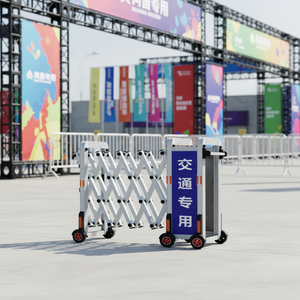 Puerta telescópica Manual de acero inoxidable Push-Pull, barricada de carretera, tapón de coche, valla de Construcción temporal reflectante - Product Image 2