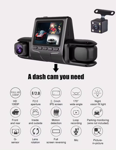 <span class=keywords><strong>3</strong></span> kênh Dashcam xe hộp đen carcamera A19 tầm nhìn ban đêm ghi âm 2025hot điều khiển vòng <span class=keywords><strong>2</strong></span> inch IPS màn hình xe dvrthree ống kính - Product Image 1