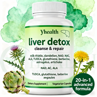 Capsules Détox Foie Mélange Multi-Plantes Chardon-Marie Pissenlit Extrait d'Artichaut Capsules Végétariennes HPMC OEM ODM