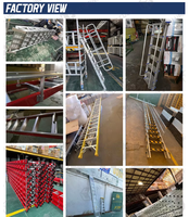 Échelle de jardin en alliage d'aluminium, type A, 150 kg, haute résistance, marches larges, main courante antidérapante, hauteur réglable, pour la taille des arbres fruitiers