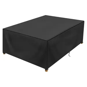 100% wasserdichte Tisch abdeckung für den Außenbereich Rechteckige schwarze Terrassen möbel Tischdecke für Picknick-Couch tische Stühle und Sofas