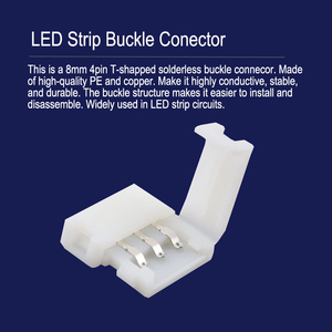 Conector de <span class=keywords><strong>Tira</strong></span> a <span class=keywords><strong>Tira</strong></span> sin Soldadura Wintai-Tech, Conector <span class=keywords><strong>LED</strong></span> de <span class=keywords><strong>8mm</strong></span> y 3 Pines - Product Image 2