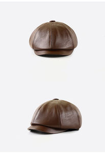 2025 nouveau Style britannique PU cuir gavroche chapeau bérets décontracté rétro Renaissance huit panneau quatre saisons unisexe pour la fête en plein air - Product Image 5