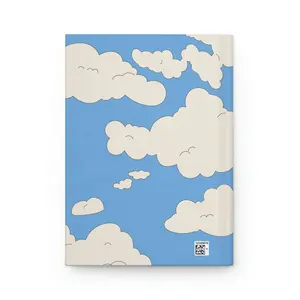 Custom High Thoughts 420 Stoner Gift Hardcover Journal PU Leather Notebook Sky and Cute Cloud