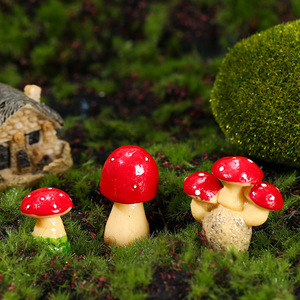 Ornements en résine miniature en forme de champignons 3,5 cm x 3 cm x 2 cm, finition brillante, décoration de table, jardin, utilisation intérieure et extérieure - Product Image 3