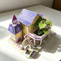 Maison en papier 3D à construire soi-même avec jardinière, kit d'artisanat éducatif, modèle de jouet pour enfants et adultes, décoration de la maison, cadeau