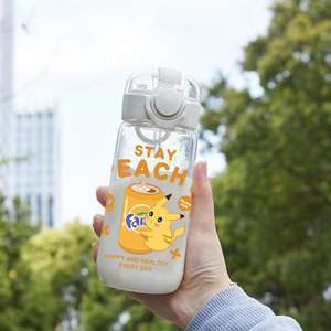 <span class=keywords><strong>Tasse</strong></span> à eau Pikachues <span class=keywords><strong>Tasse</strong></span> à eau en plastique portable d'extérieur avec paille - Product Image 6