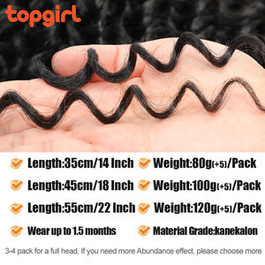 Bán buôn Chất lượng cao afro lọn tóc nước sâu lượn sóng tổng hợp Xoắn Braid Ombre Blonde kinky xoăn Crochet phần mở rộng tóc - Product Image 4