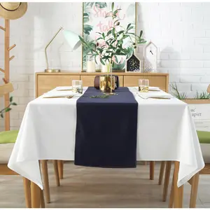 ストーンウォッシュ素朴なテーブルクロスホワイトヴィンテージテーブルカバーコットンリネンクリスマステーブルクロス自由奔放に生きる結婚式の宴会卓上用