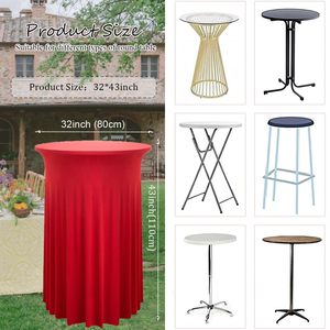 Mantel de Cóctel Blanco con Falda Redonda y Ondas Naturales, Ideal para Bodas y Banquetes en Bares. - Product Image 4