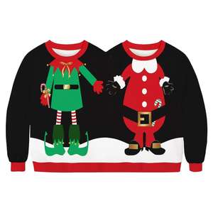 <span class=keywords><strong>Pull</strong></span> de Noël en coton à double col en vrac sur mesure Nouveau design <span class=keywords><strong>Pull</strong></span> tricoté pour deux personnes pour hommes Look de couple <span class=keywords><strong>moche</strong></span> - Product Image 5