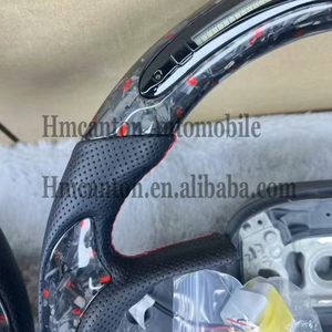 Volant de direction en cuir perforé en fibre de carbone forgée de qualité supérieure avec LED pour Dodge Challenger - Product Image 3